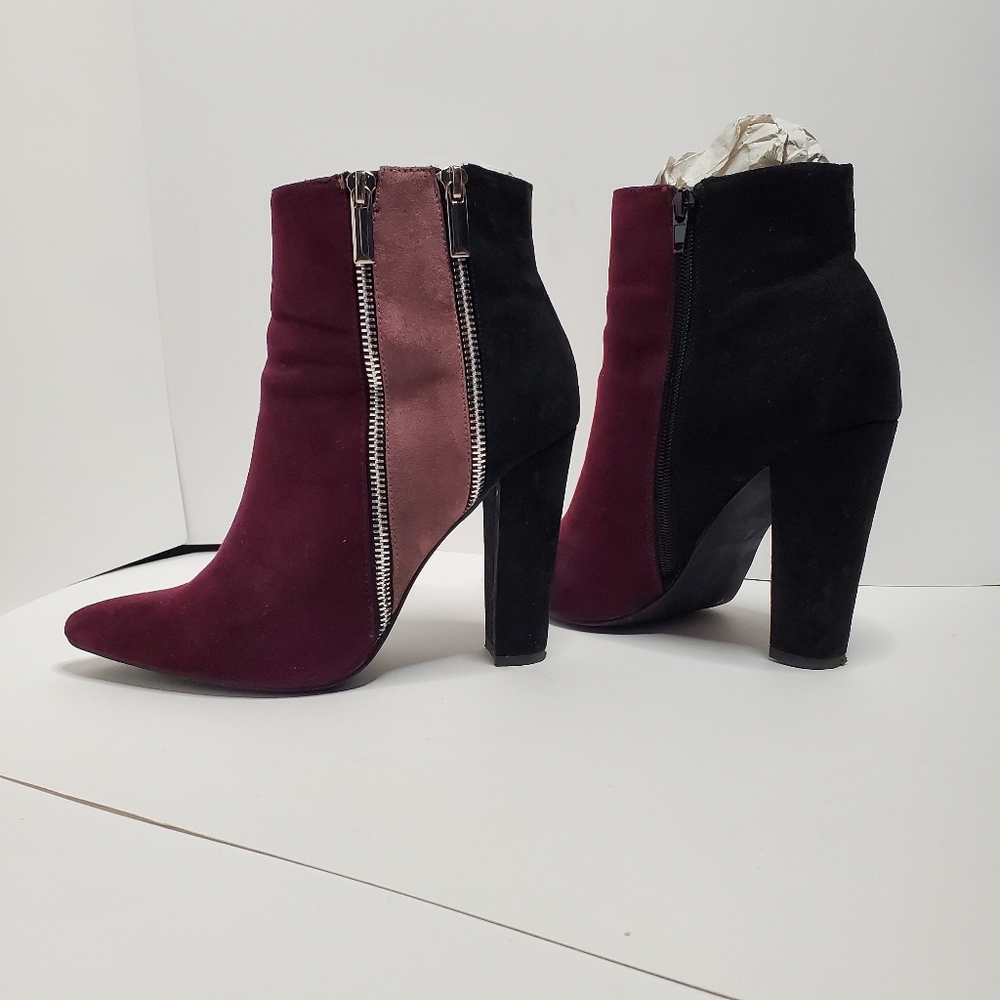 JustFab | Remi Suede Color Blocking Booties | 4"